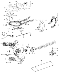 Page A Diagram and Parts List for HH2410 Type 2 Black and Decker Hedge Trimmer